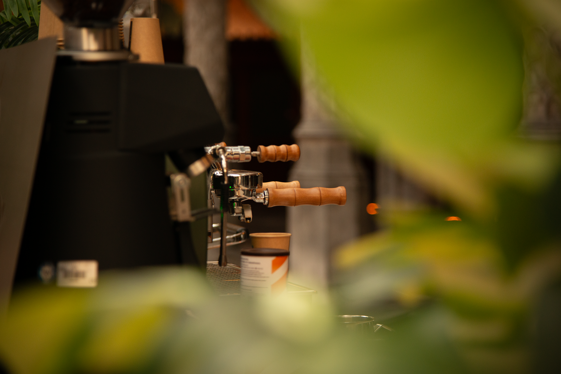 Espresso machine at Boza Café specialty coffee bar, Handelbeurs Antwerp